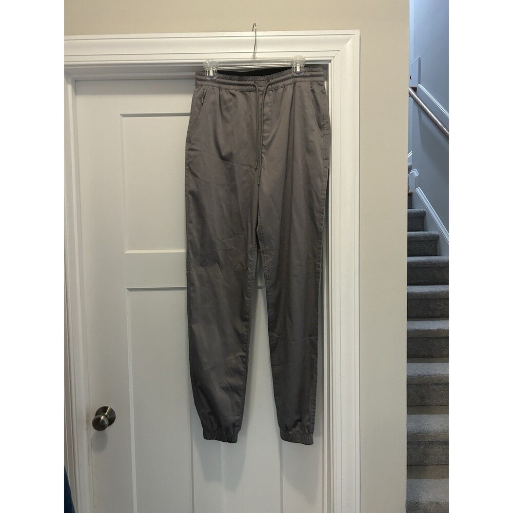 American Tall Men Size Medium Gray Chino Joggers Casual Office Drawstring Waist